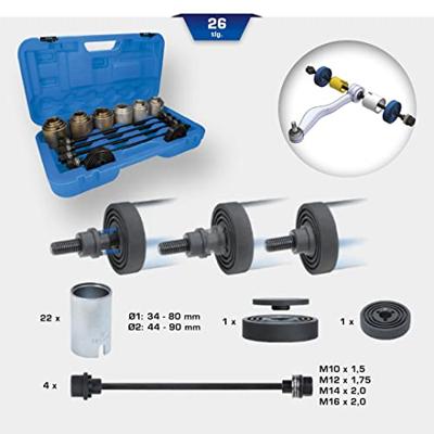 Brilliant Tools BT672450 Trek- en drukhulzen-set, met 4 spillen, 26-delig Brilliant Tools BT672450 Trek- en drukhulzen-set, met 4 spillen, 26-delig