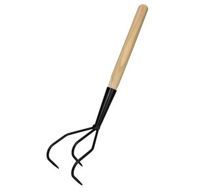 Centi Handhark Drietand met stevig houten handvat 57 cm