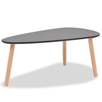 Salontafelset massief grenenhout zwart 2-delig - thumbnail