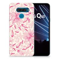 LG Q60 TPU Case Pink Flowers - thumbnail