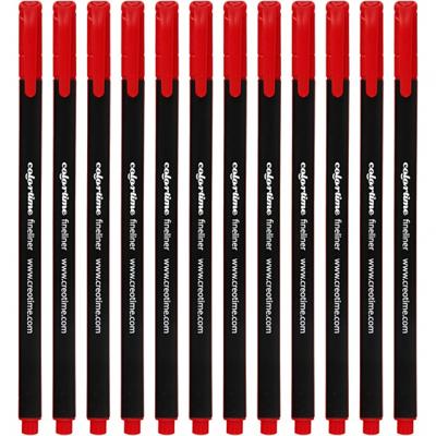 Colortime fineliners, lijndikte 0,6-0,7 mm, rood, 12 stuk/ 1 doos Colortime fineliners, lijndikte 0,6-0,7 mm, rood, 12 stuk/ 1 doos