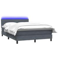 Boxspring met matras en LED fluweel donkergrijs 140x220 cm - thumbnail