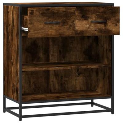Dressoir 68x35x76 cm bewerkt hout gerookt eikenkleurig