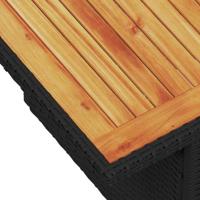 11-delige Loungeset met kussens poly rattan zwart - thumbnail