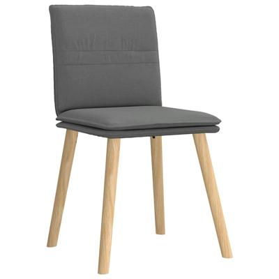 Eetkamerstoelen 4 st stof donkergrijs