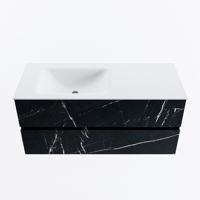 MONDIAZ VICA 110cm badmeubel onderkast Marquina 2 lades. Wastafel CLOUD links 1 kraangat, kleur Talc. - thumbnail