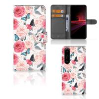 Sony Xperia 1 III Hoesje Butterfly Roses - thumbnail