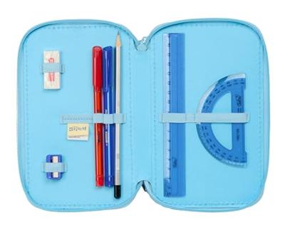Driedubbele Pennenzak Lilo & Stitch Happy Hemelsblauw 12,5 x 19,5 x 5,5 cm 37 Onderdelen