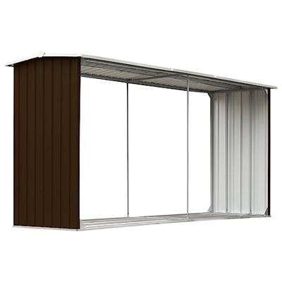 VidaXL Haardhoutschuur 330x92x153 cm gegalvaniseerd staal bruin