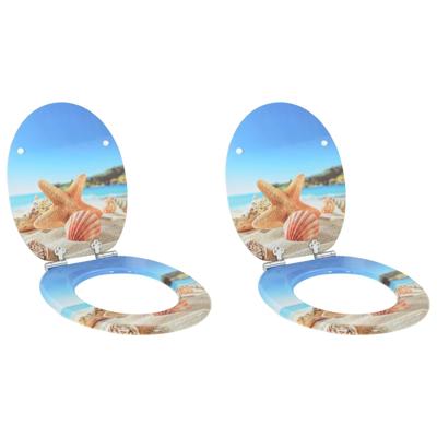Zachte sluit toiletbril 2 pcs Zee Schelp 44 x 38 cm MDF-plaat
