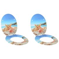 Zachte sluit toiletbril 2 pcs Zee Schelp 44 x 38 cm MDF-plaat - thumbnail