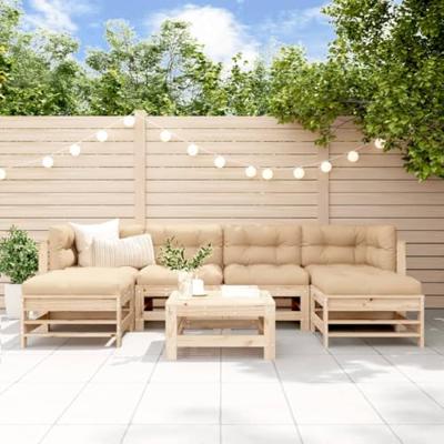 7-delige Loungeset massief grenenhout