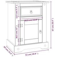 VidaXL Nachtkastje 53x39x67 cm mexicaans grenenhout corona-stijl grijs - thumbnail