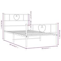 Bedframe met hoofd- en voeteneinde metaal zwart 100x200 cm - thumbnail