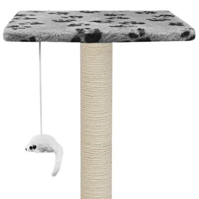 Kattenkrabpaal met sisal krabpalen 95 cm pootafdrukken grijs - thumbnail