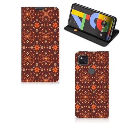 Google Pixel 4a | Hoesje met Magneet | Batik Brown