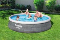 Bestway Opblaasbaar Zwembad Volwassen Ratan Ring met Filter 396x84 cm Tuin 57376 - thumbnail