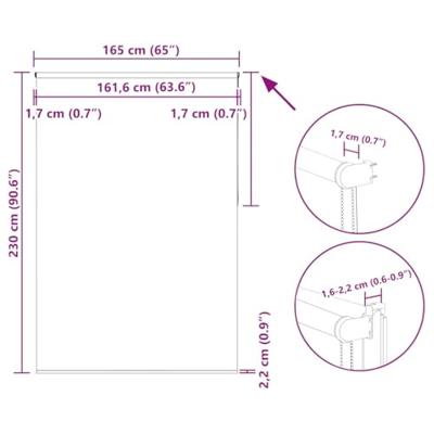 Rolgordijn verduisterend 165x230 cm stofbreedte 161,6 cm beige