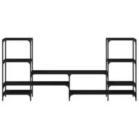 Tv-meubel 206,5x28,5x95 cm bewerkt hout zwart - thumbnail