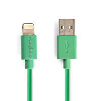 Sync and Charge-Kabel | Apple Lightning 8-Pins Male - USB-A Male | 1,0 m | Groen - thumbnail