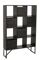 J-Line kast Met Lades - gerecycleerd hout - zwart - thumbnail