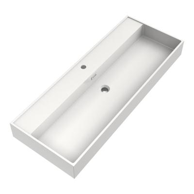 Brauer Gravity Wastafel - 120 cm - met 1 Spoelbak en 1 Kraangat - Mineraalmarmer Zijdeglans Wit