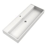 Brauer Gravity Wastafel - 120 cm - met 1 Spoelbak en 1 Kraangat - Mineraalmarmer Zijdeglans Wit - thumbnail
