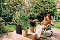 Foss rond 35 cm paddenstoel beige bloempot elho - Elho - thumbnail