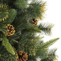 VidaXL Kunstkerstboom met scharnieren en dennenappels 240 cm - thumbnail