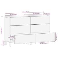 Dressoir 2 pcs Bruin 60 x 33 x 75 cm Massief acaciahout - thumbnail
