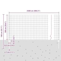 VidaXL Hek met paal groen 1 x 25 m staal - thumbnail