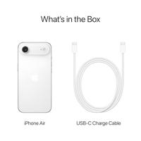 Apple iPhone Air 1 TB: dunste iPhone ooit, 6,5‑inch display met ProMotion tot 120 Hz, krachtige A19 Pro-chip, Center Stage-camera aan de voorkant, batterij voor een hele dag; Wolkenwit - thumbnail