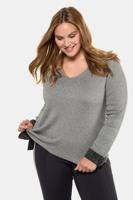 Ulla Popken Pullover, keerbaar, V-hals, zijsplitten - Grote Maten - thumbnail