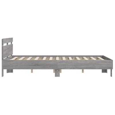 Bedframe met hoofdeinde grijs sonoma eiken 150x200 cm