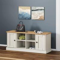 Schoenenbank VIGO 106x35x40 cm massief grenenhout wit - thumbnail