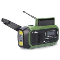 Nedis Noodradio | Draagbaar Model | DAB+ / FM | Batterij Gevoed / Handslinger / Solar Powered / USB Gevoed | Wekker | Groen / Zwart - RDDBCR2000GN - thumbnail