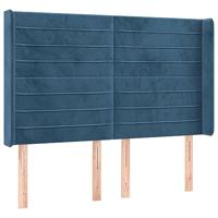 vidaXL Boxspring met matras en LED fluweel donkerblauw 140x190 cm, bed, boxspringbed, tweepersoonsbed, slaapmeubel, boxspring bed, bed met matras - thumbnail