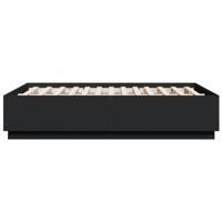 Bedframe bewerkt hout zwart 135x190 cm - thumbnail