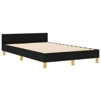 Bedframe met hoofdeinde Zwart 120 x 190 cm Stof - thumbnail