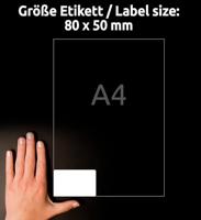 Avery L4785-20 zelfklevende badge ft 80 x 50 mm, doos van 200 stuks, wit - thumbnail