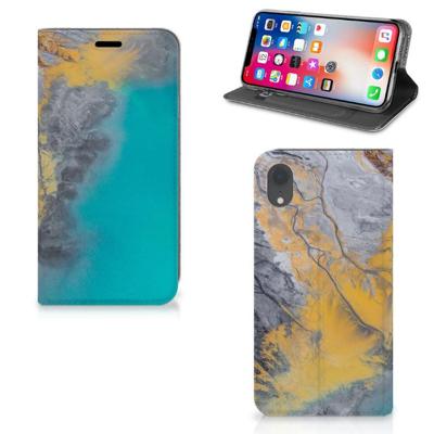Apple iPhone Xr | Standcase | Marble Blue Gold Apple iPhone Xr | Standcase | Marble Blue Gold