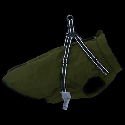 VidaXL Hondenjas met harnas waterdicht reflecterend legergroen l48