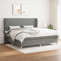 Boxspring met matras stof donkergrijs 200x200 cm - thumbnail