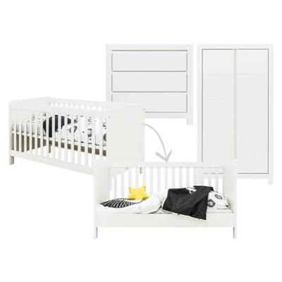 Bopita Thijn 3-delige meegroeikamer met groeven - Wit