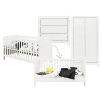 Bopita Thijn 3-delige meegroeikamer met groeven - Wit - thumbnail