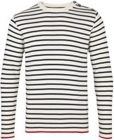 Kronstadt Heren Trui Oscar Wit Gestreept Slim Fit - thumbnail