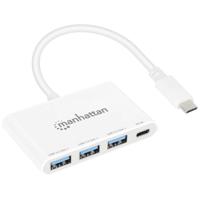 Manhattan 3-poorts USB 3.0 Type-C hub met Power Delivery - thumbnail