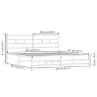 Bedframe zonder matras metaal sonoma eikenkleur 200x200 cm - thumbnail
