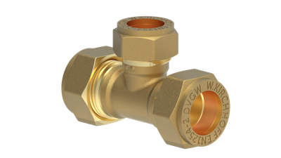 Kirchhoff Messing verloopstuk, blank, 18 mm x 15 mm x 18 mm, klemkoppeling voor koperen buis - 989453517