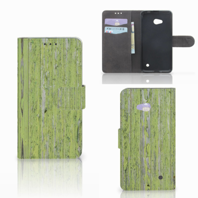 Microsoft Lumia 640 Book Style Case Green Wood